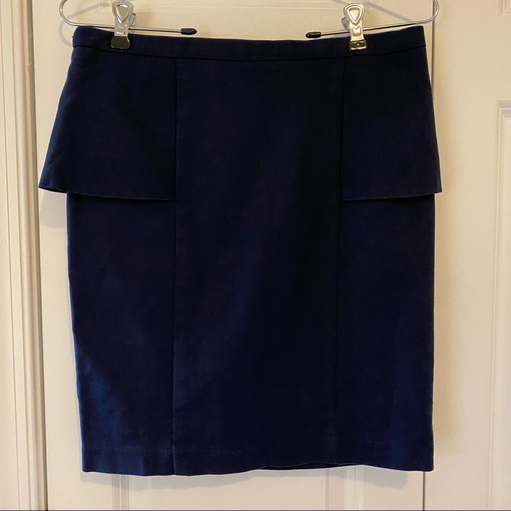Premise | Peplum Pencil Skirt Blue Sz 6